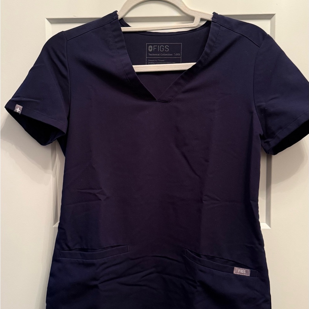 FIGS Women's Navy Blue Scrub Top